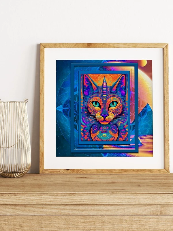 Space Cat Blue Orange - Download product image (2)