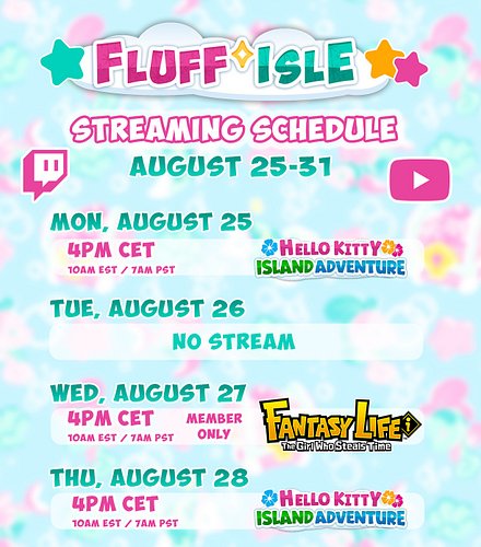 Next week’s streaming schedule!