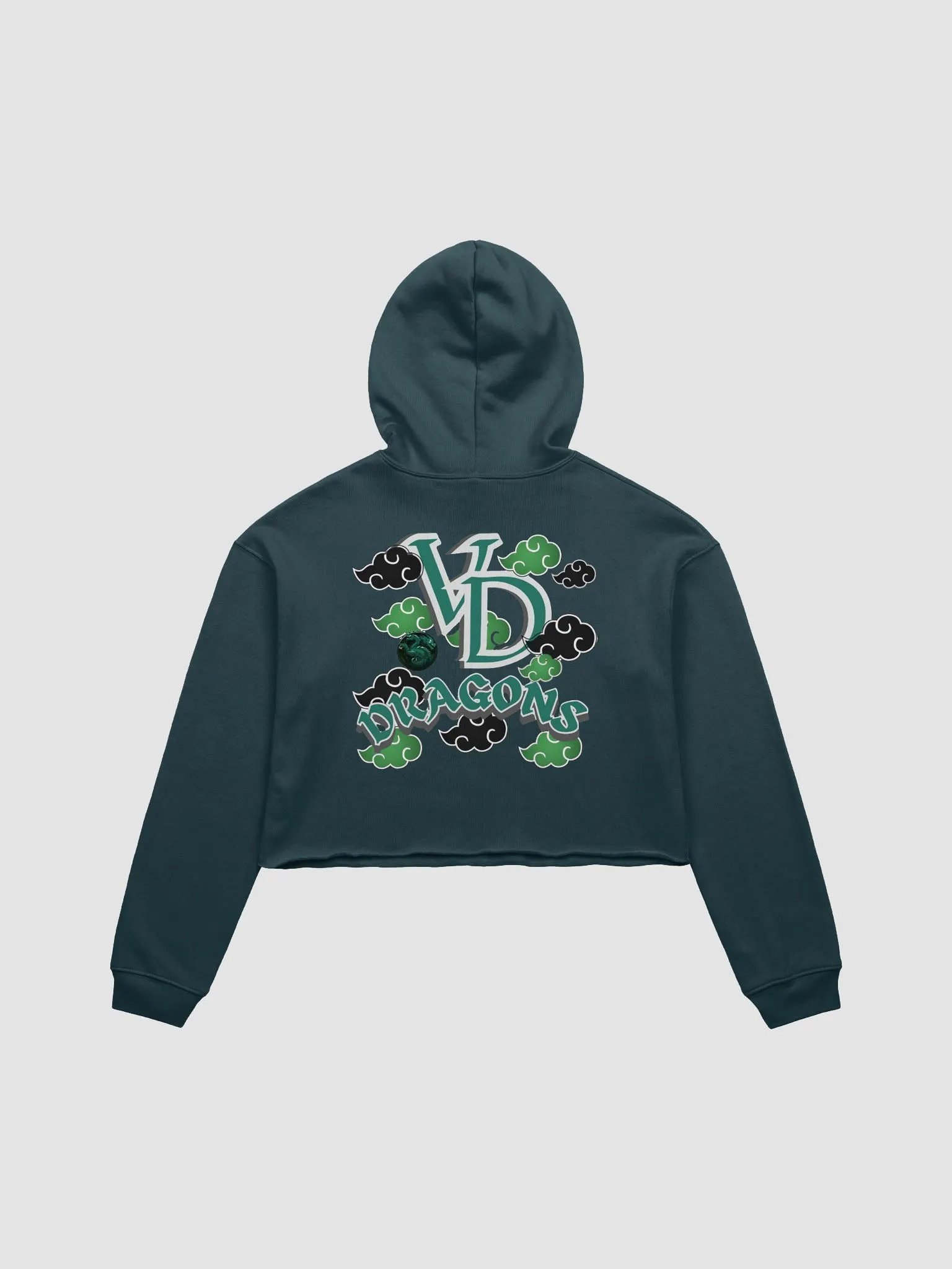 THE GREEN RAIN CLOUD HEARTED crop top hoodie product image (7)