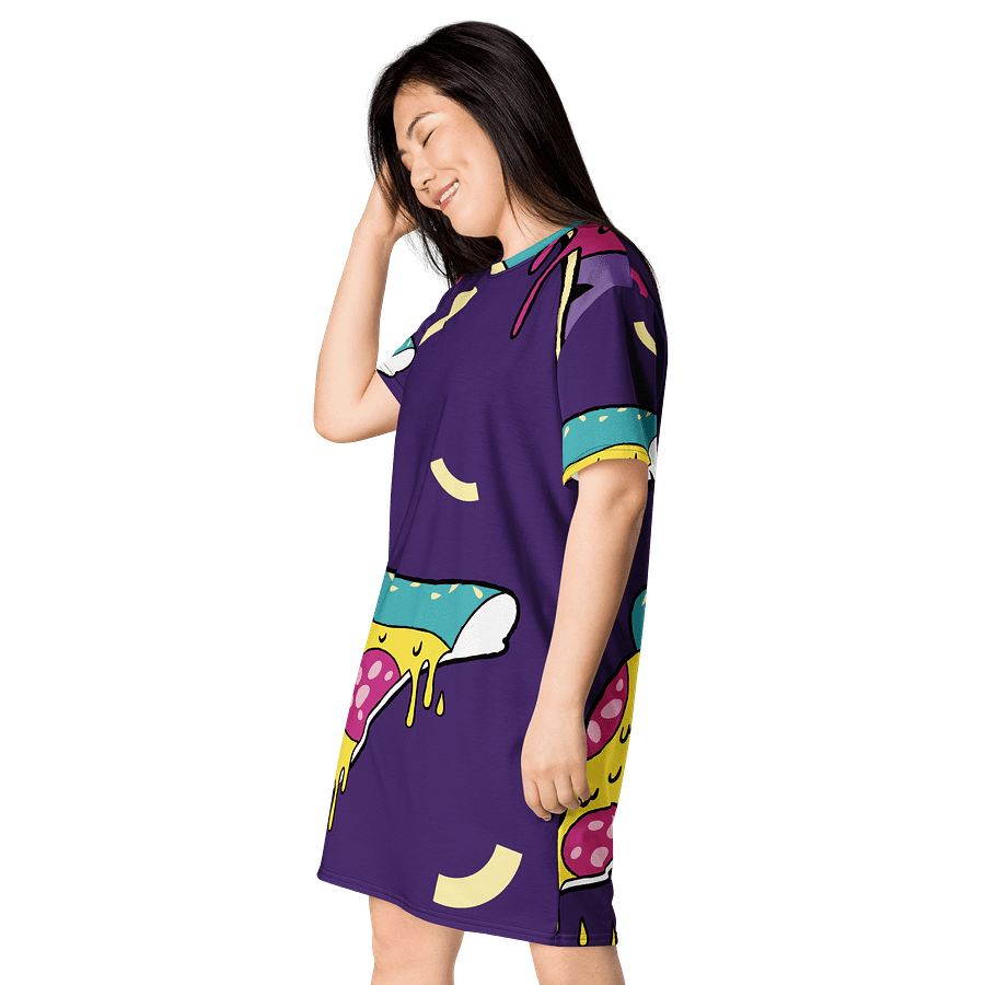 Whimsical Pizza Party T-Shirt Dress product image (3)