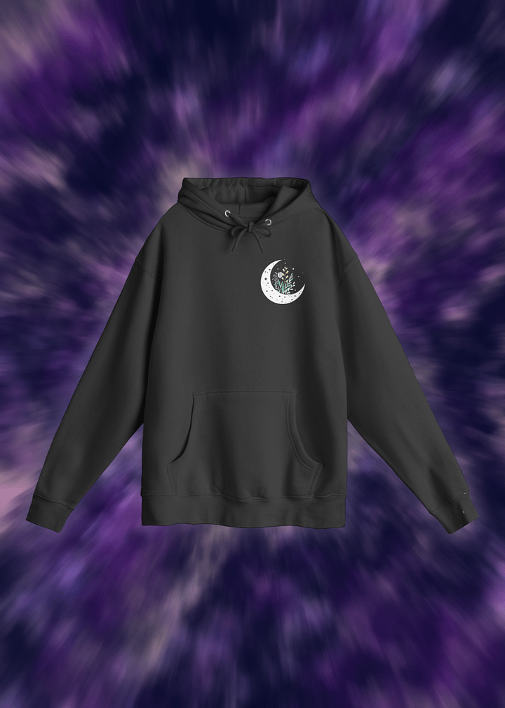 Celestial Blossom Crescent Hoodie Dark product image (1)