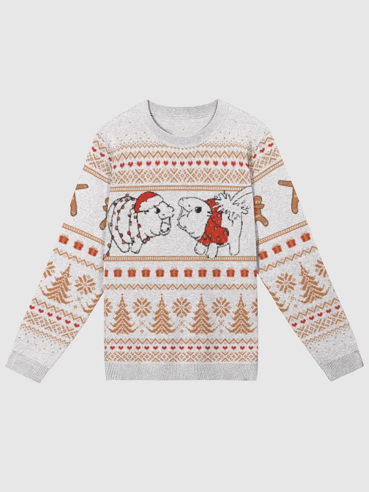 MOODENG'S GINGERBREAD KNITTED CREWNECK SWEATER! product image (1)