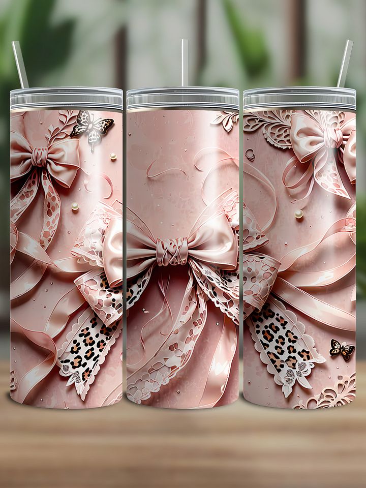 Pink Coquette Bows Tumbler Wrap product image (1)