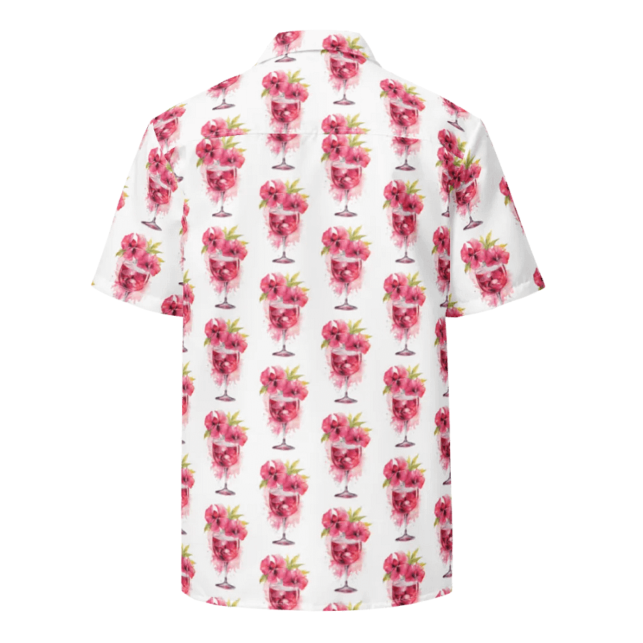 Hawaiin Style Shirt, Button Up, Unisex, Tropical Wine product image (2)