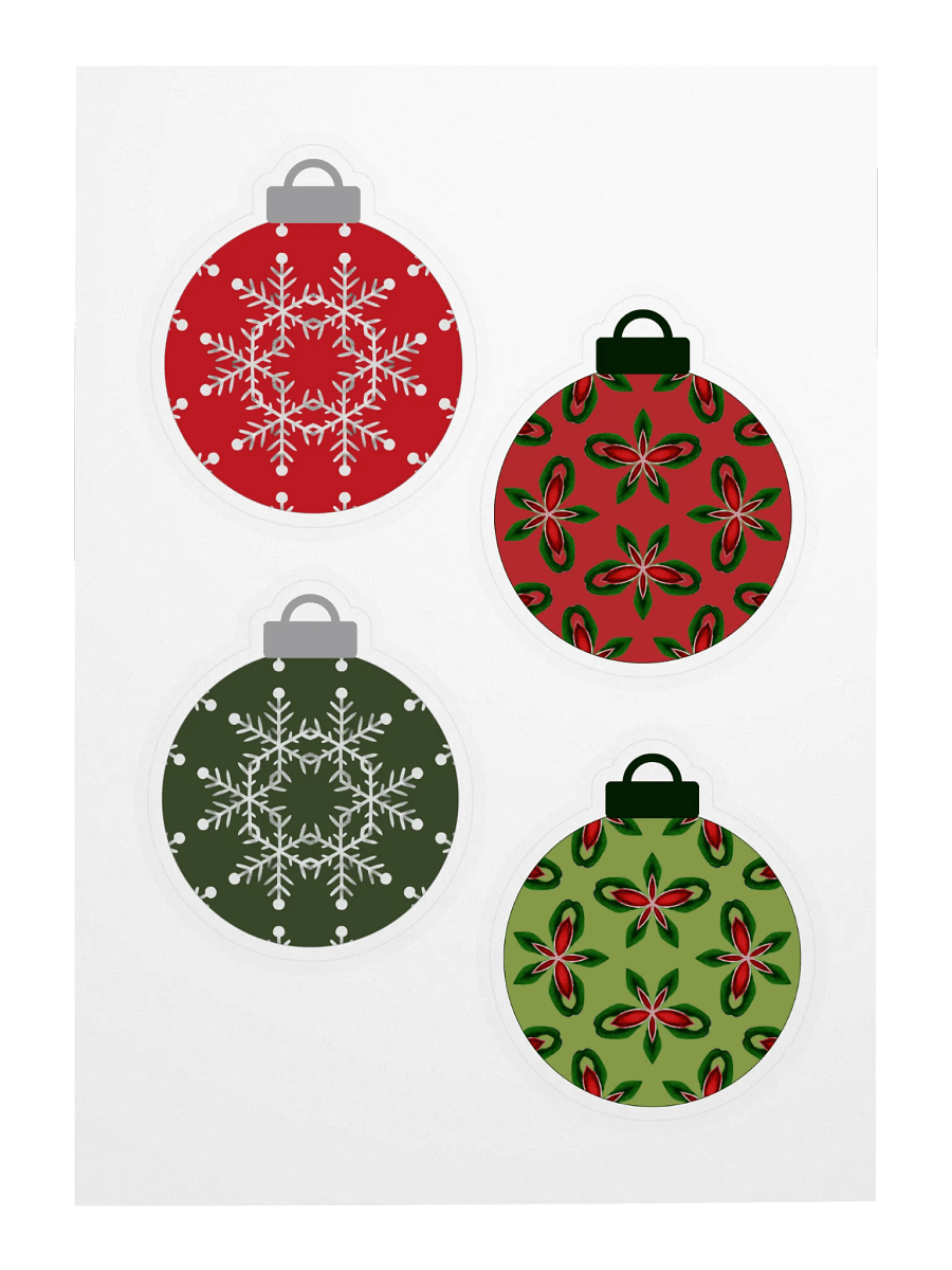 Set of 4 Christmas Ornament Stickers – Festive Holiday Decorations for Gifts and Scrapbooks product image (3)