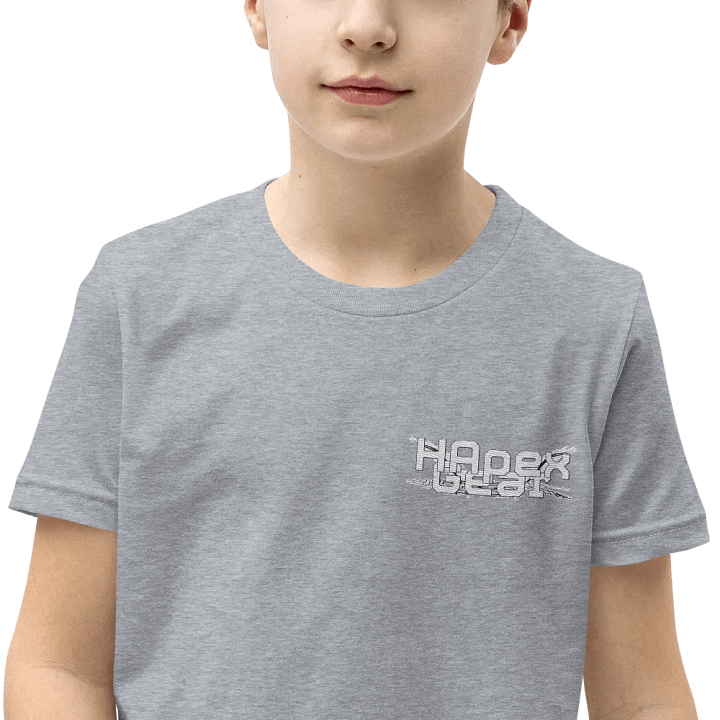 Youth Short Sleeve T-Shirt - Embroidered - White HApex Gear Black Logo product image (2)