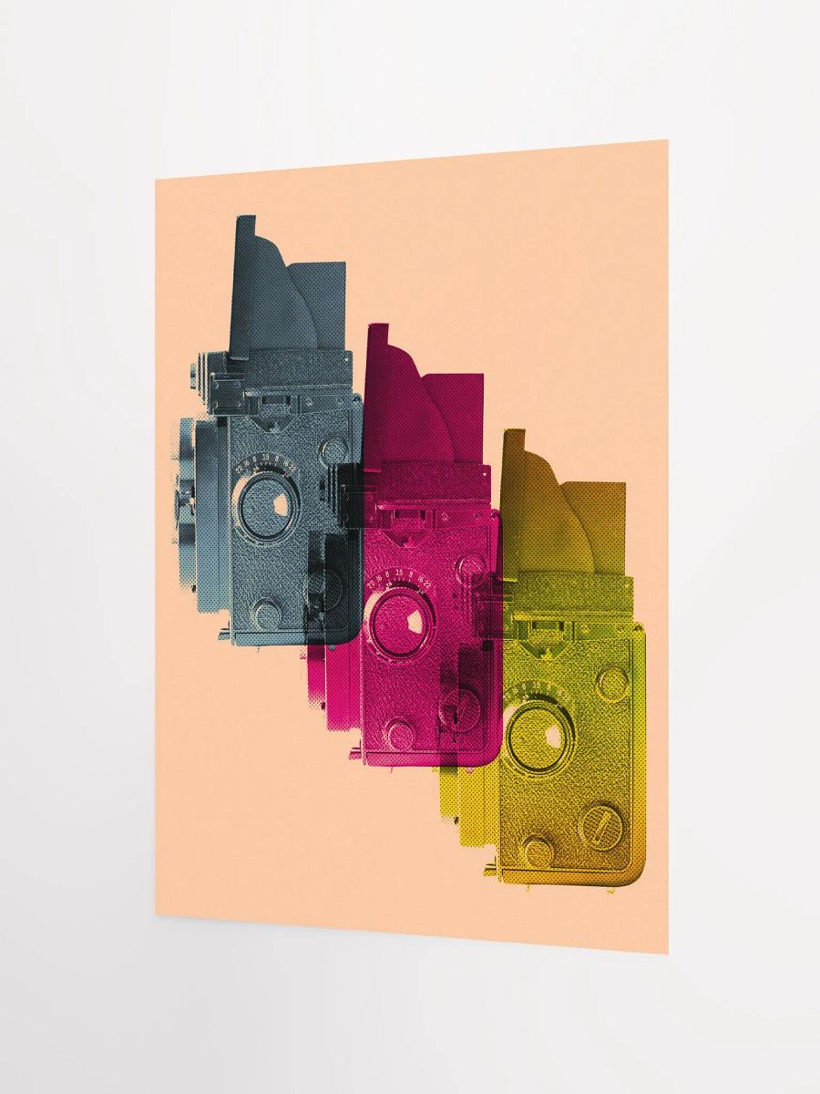 Vintage camera tri-colour print product image (5)