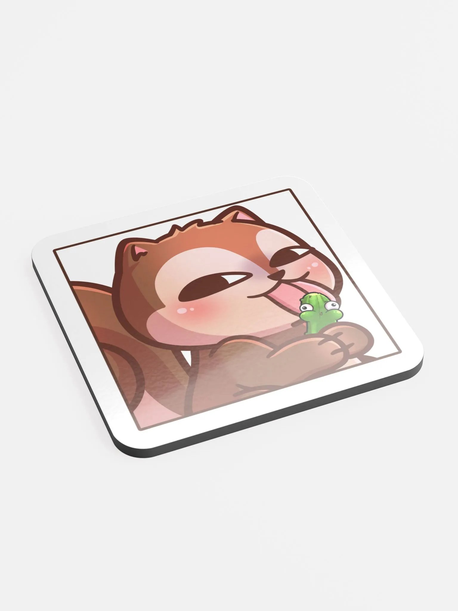 Mischievous Squirrel Glossed Cork Coaster product image (2)