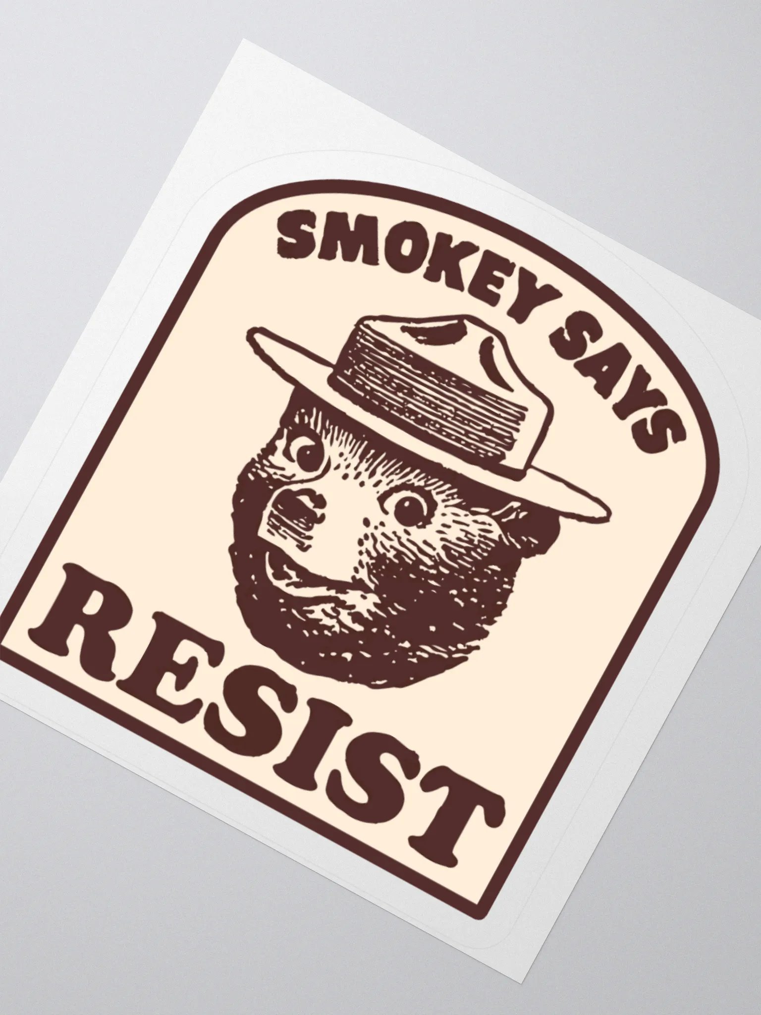 Smokey Says RESIST! Sticker 3 SIZES! Alt National Parks Kiss Cut Vinyl Decal product image (2)