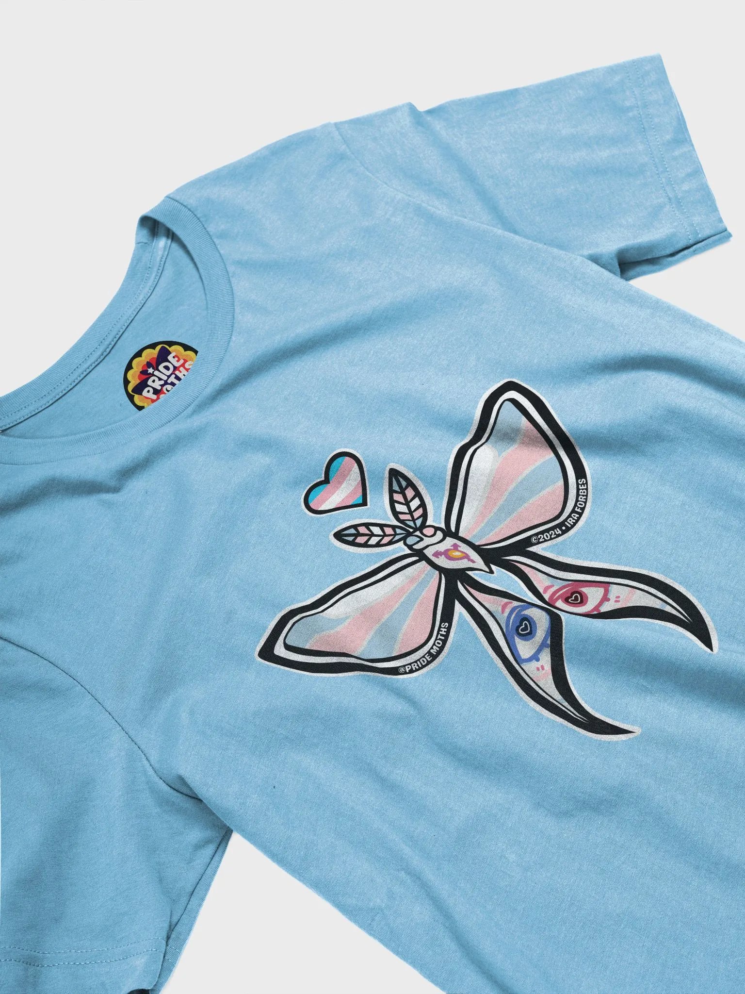 № 7 | TRANSGENDER PRIDE MOTH | SHORT SLEEVE TEE | T-SHIRT product image (3)