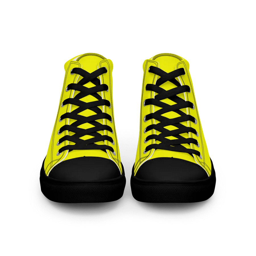 Women's Bright Yellow High Top Canvas Shoes product image (3)