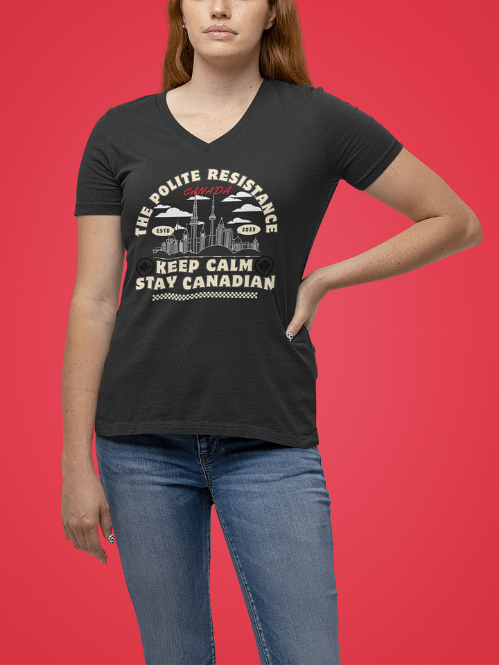 Toronto Skyline 'Polite Resistance' V-Neck Tee product image (13)