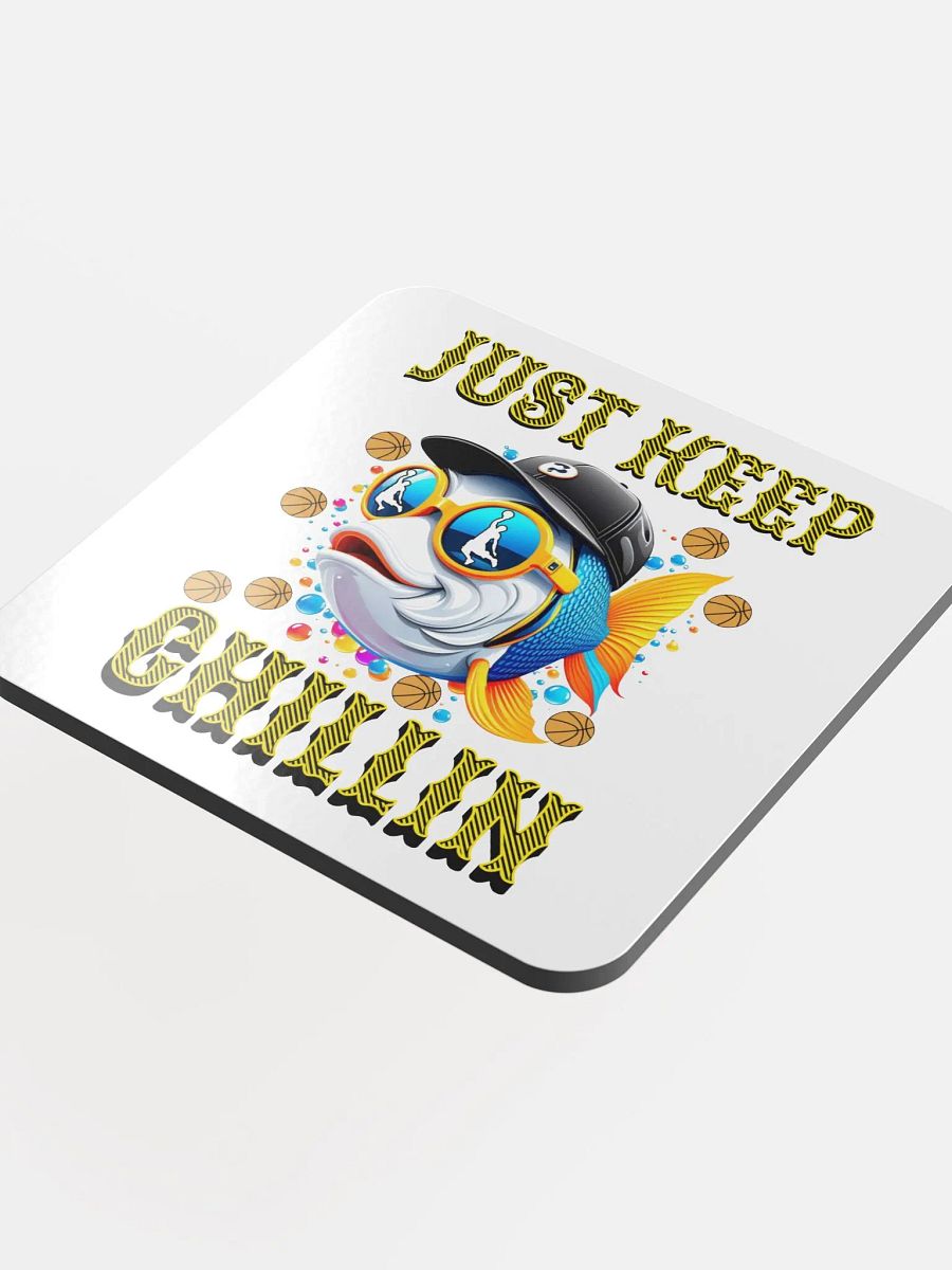 Just Keep Chillin Basketball Fish Cork Coaster product image (2)
