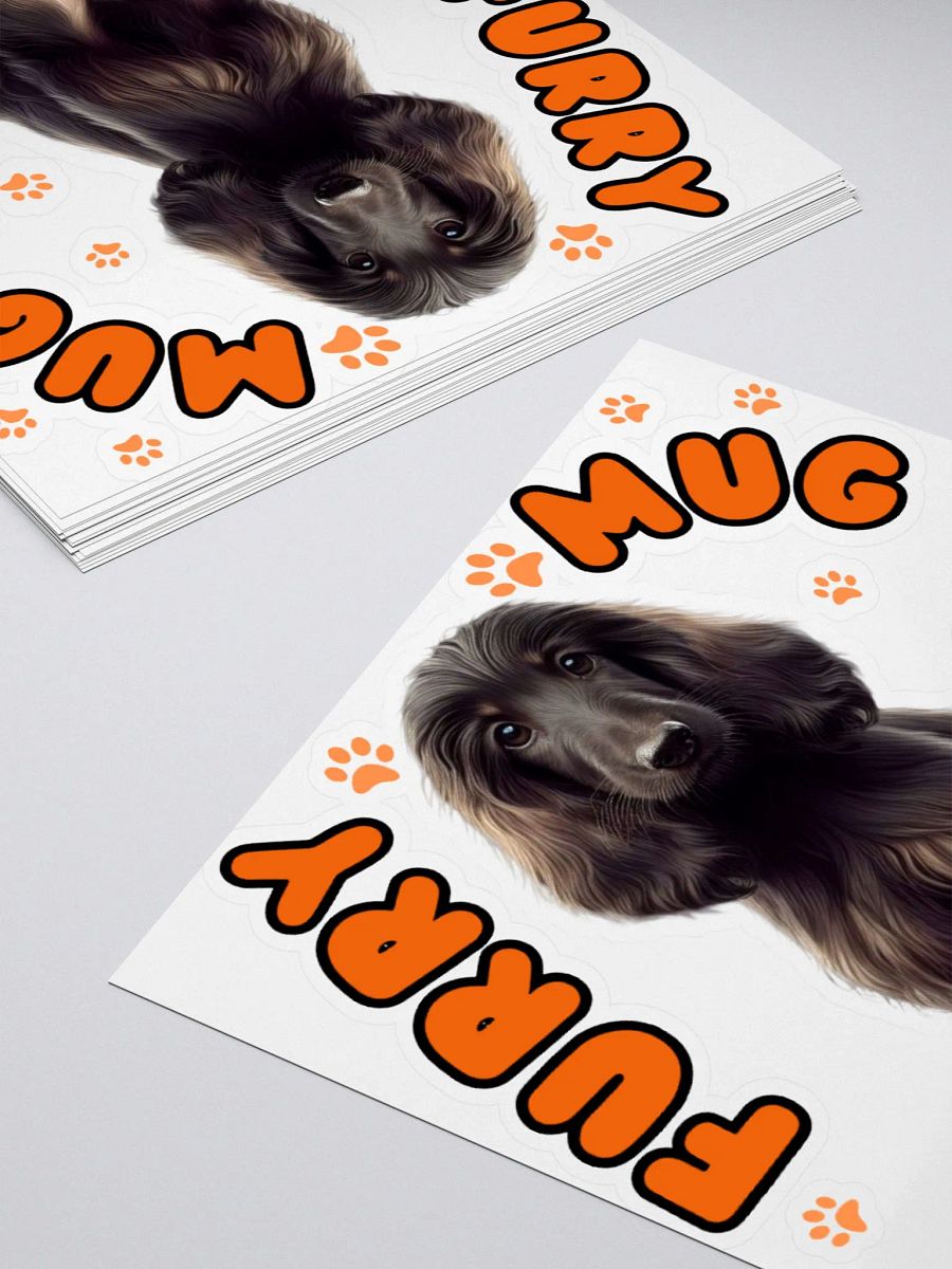 Soulful Furry Puppy Afghan hound Kiss Cut Stickers product image (10)