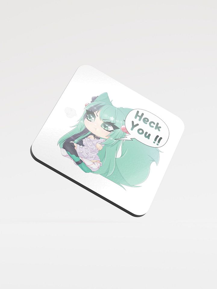 Mintzey "Heck You!" Chibi Pout Glossed Coaster product image (1)