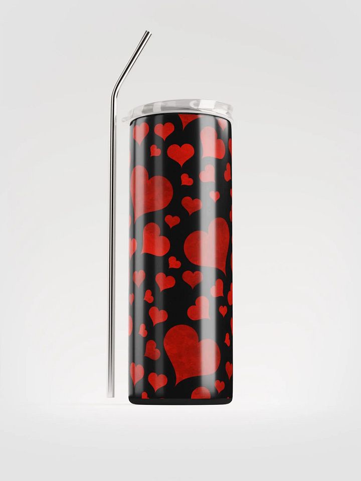 Spread Love Sustainably: Valentine's Red Hearts Stainless Steel Tumbler product image (1)