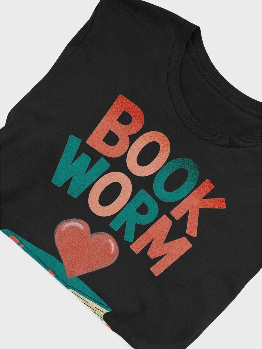 Colorful "Bookworm" Illustration with Heart and Books – Perfect for Reading Lovers product image (6)