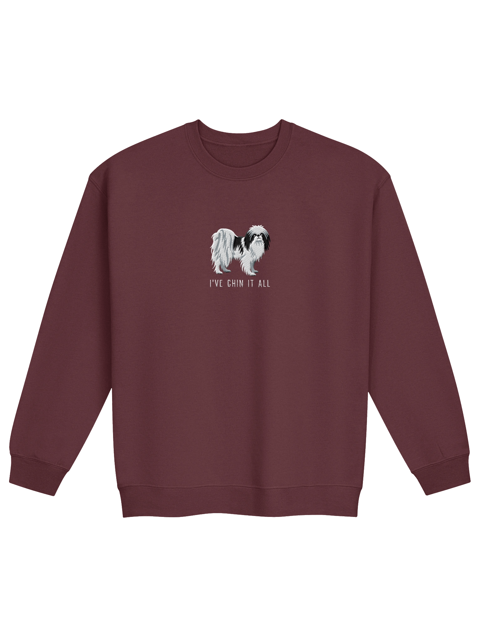 I've Chin It All Sweatshirt (Embroidered) of a Japanese Chin(Black & White) product image (3)