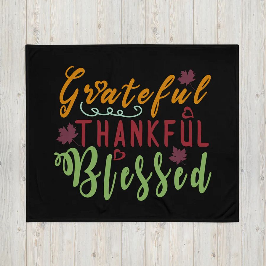 Grateful Thankful Blessed Autumn Throw Blanket product image (16)