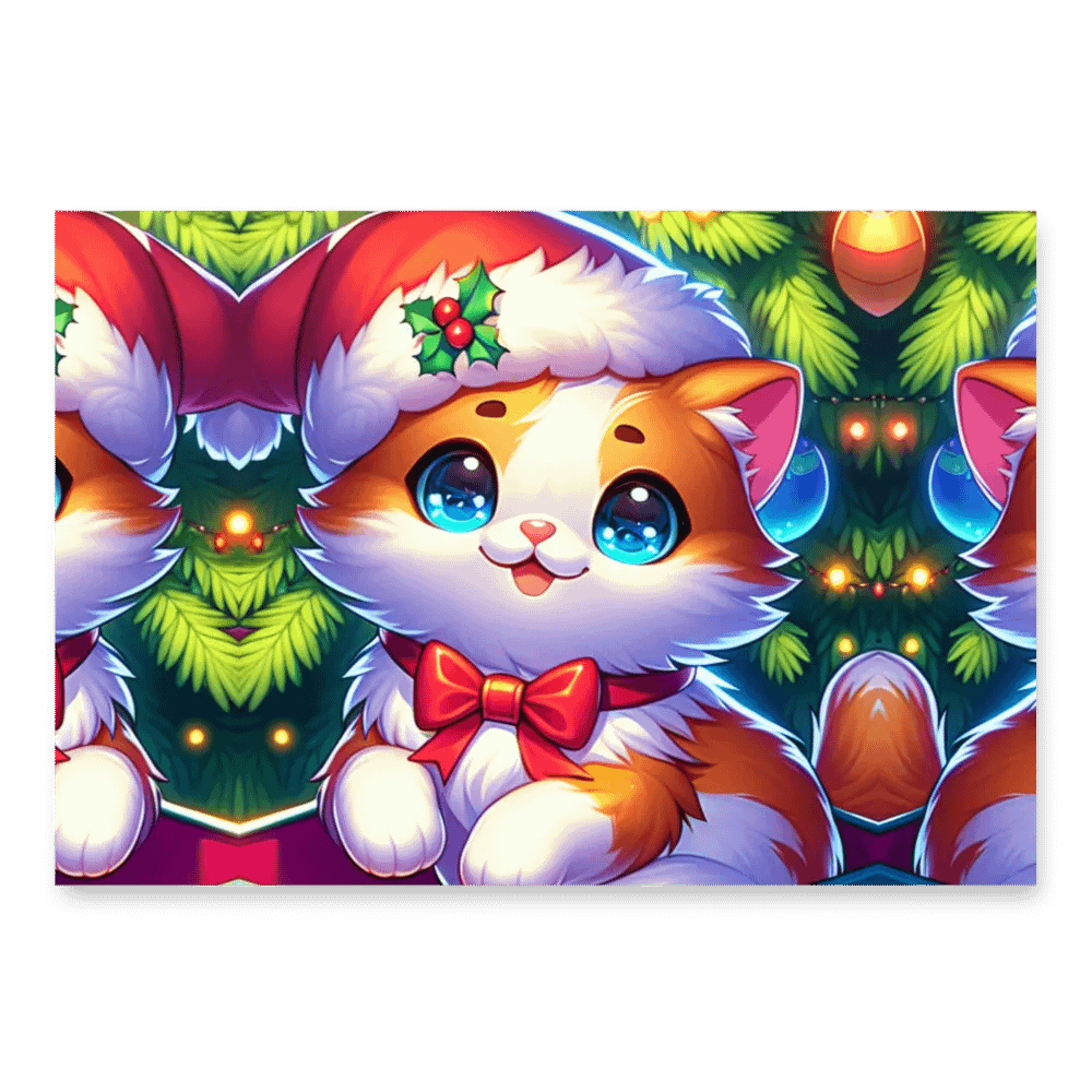 Cute Christmas Cats Wrapping Paper (3 Different Sheets Included) product image (1)