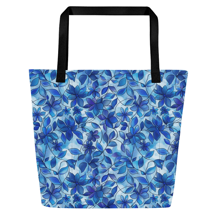 Blue Floral All-Over Print Tote Bag product image (1)