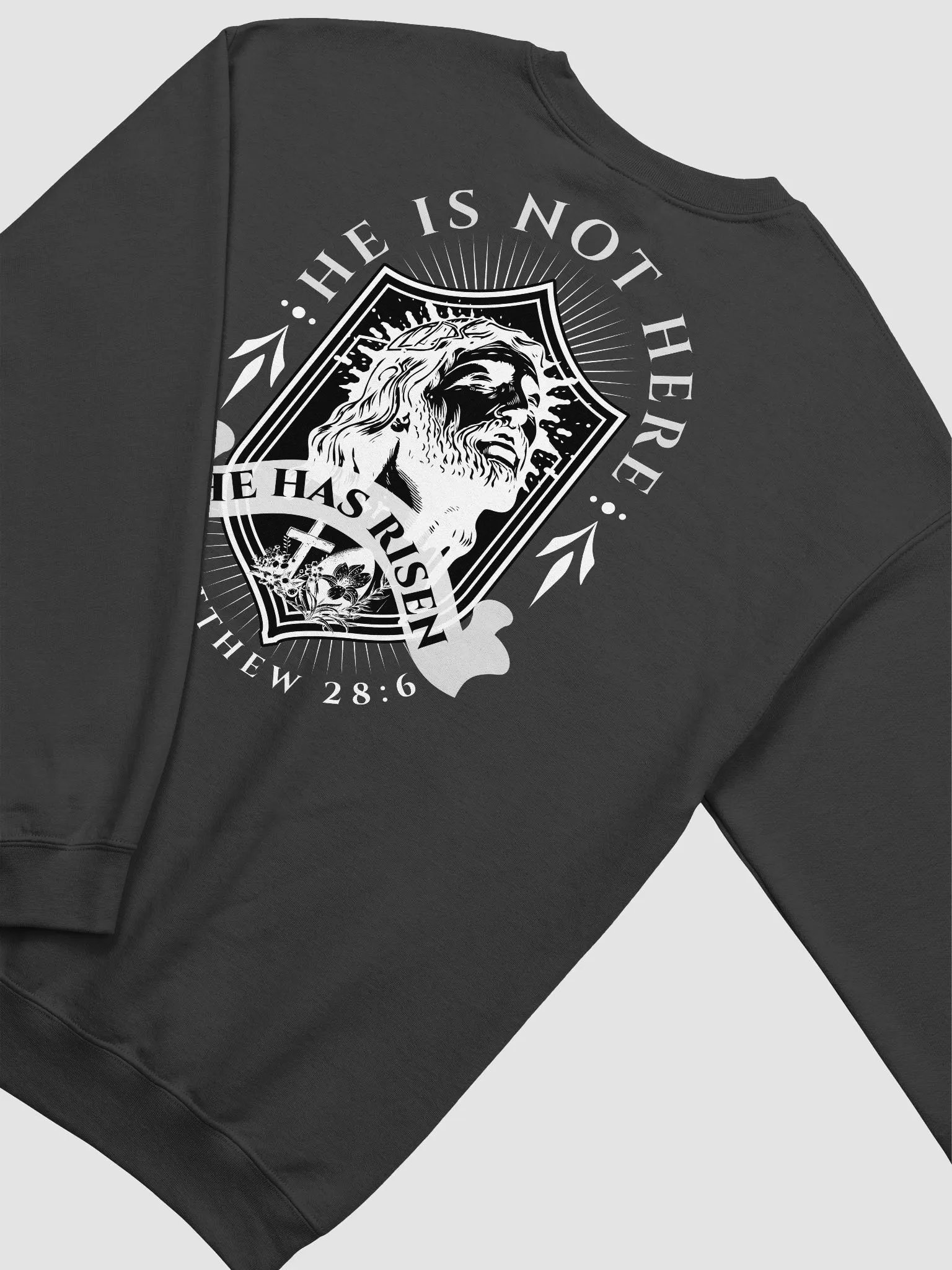 He is Risen Christian Bible Verse Unisex Sweatshirt product image (6)