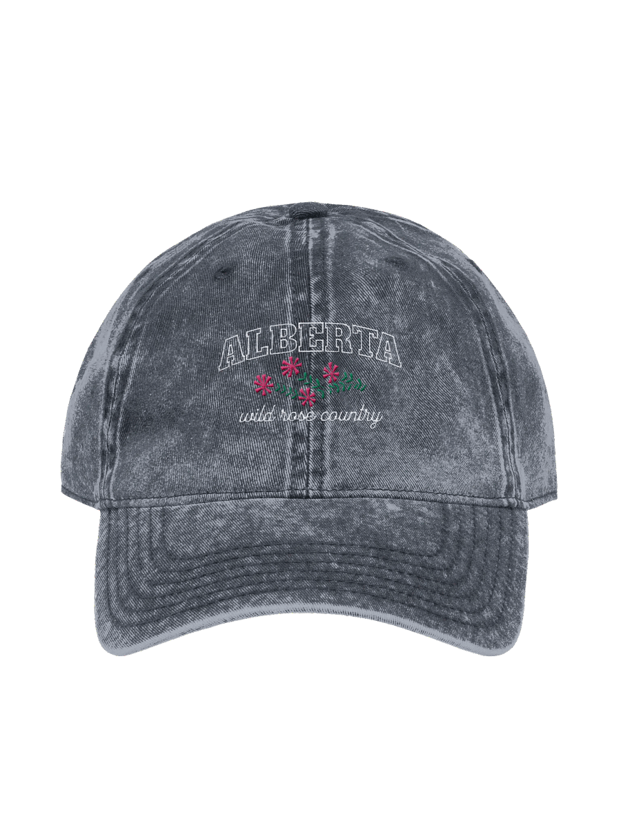 Alberta Wild Rose Country Embroidery Vintage Denim Hat product image (22)