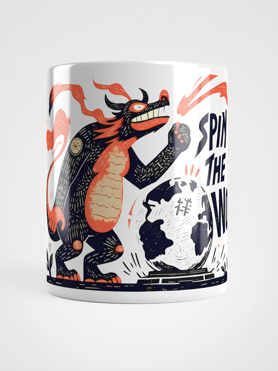 Flaming Dragon Meets Global Chaos Glossy Mug product image (5)