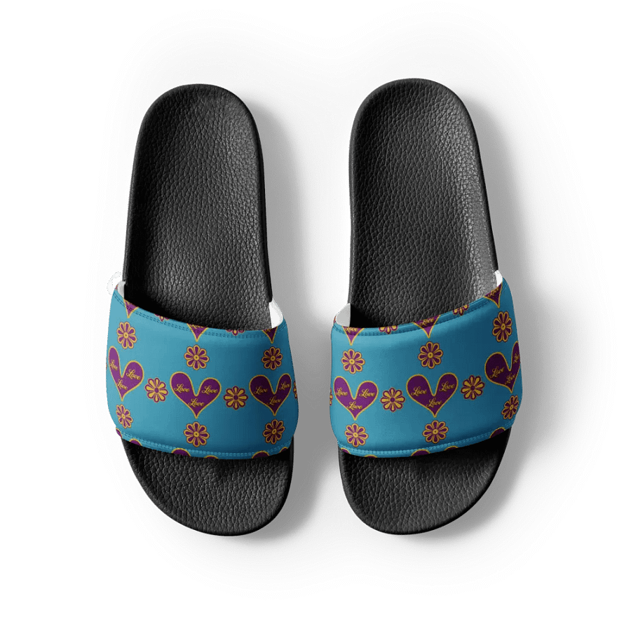 Ladies Blue Love Slides product image (5)