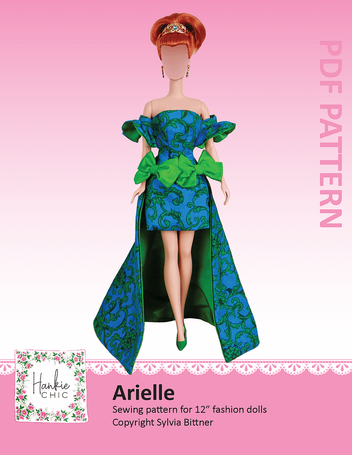 Arielle sewing pattern for 12" fashion dolls product image (1)