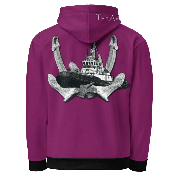 Eggplant Twin Anchor Marco tug Hoodie product image (1)