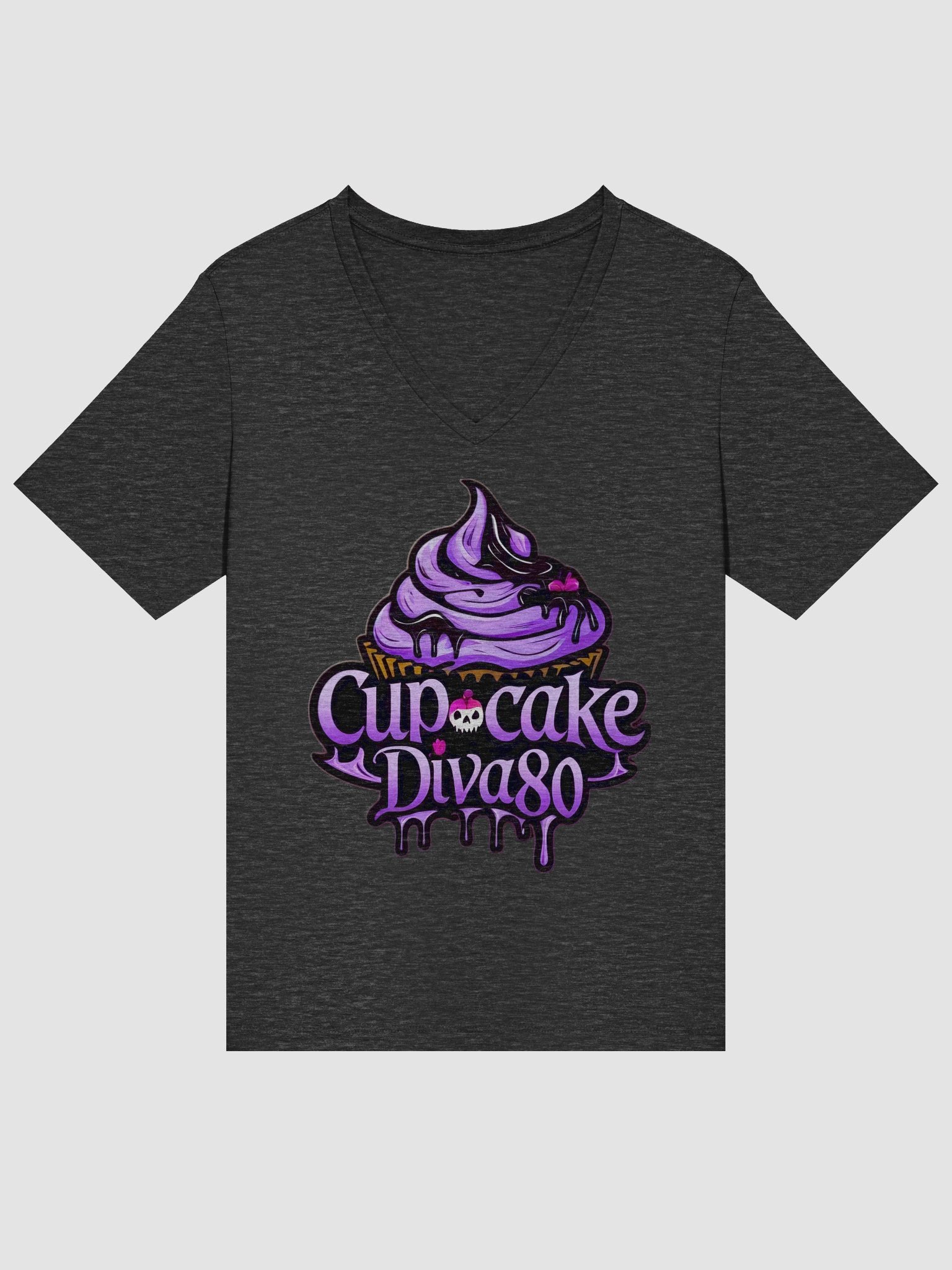 CupcakeDiva80 logo Vneck tee product image (19)