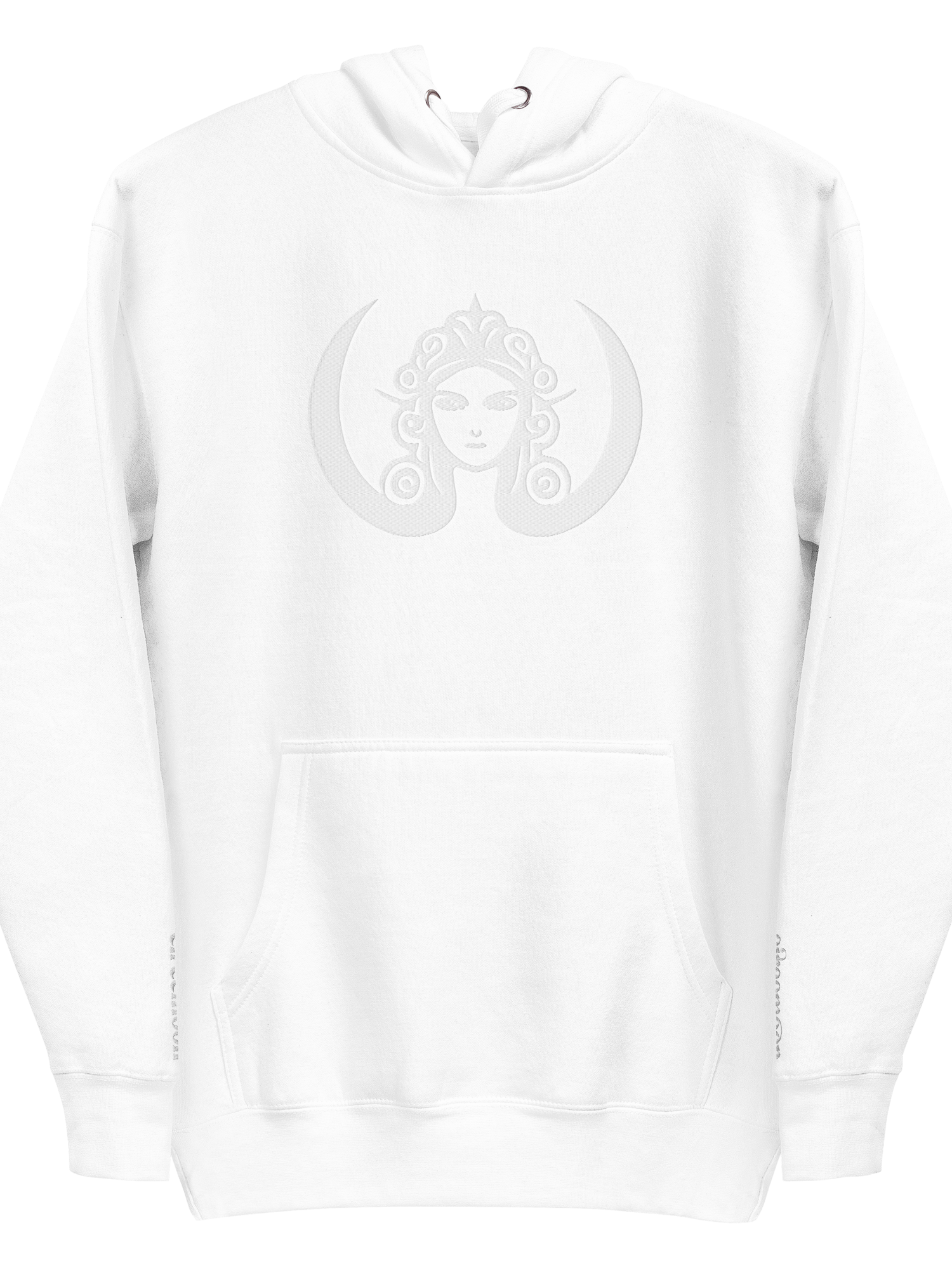 CIRCEMOON Signature Hoodie with Tonal Goddess Emblem, unisex, white product image (1)