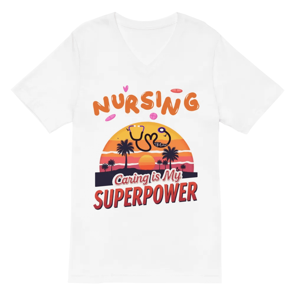 Sunset Heart Stethoscope Nursing v-neck tee product image (6)