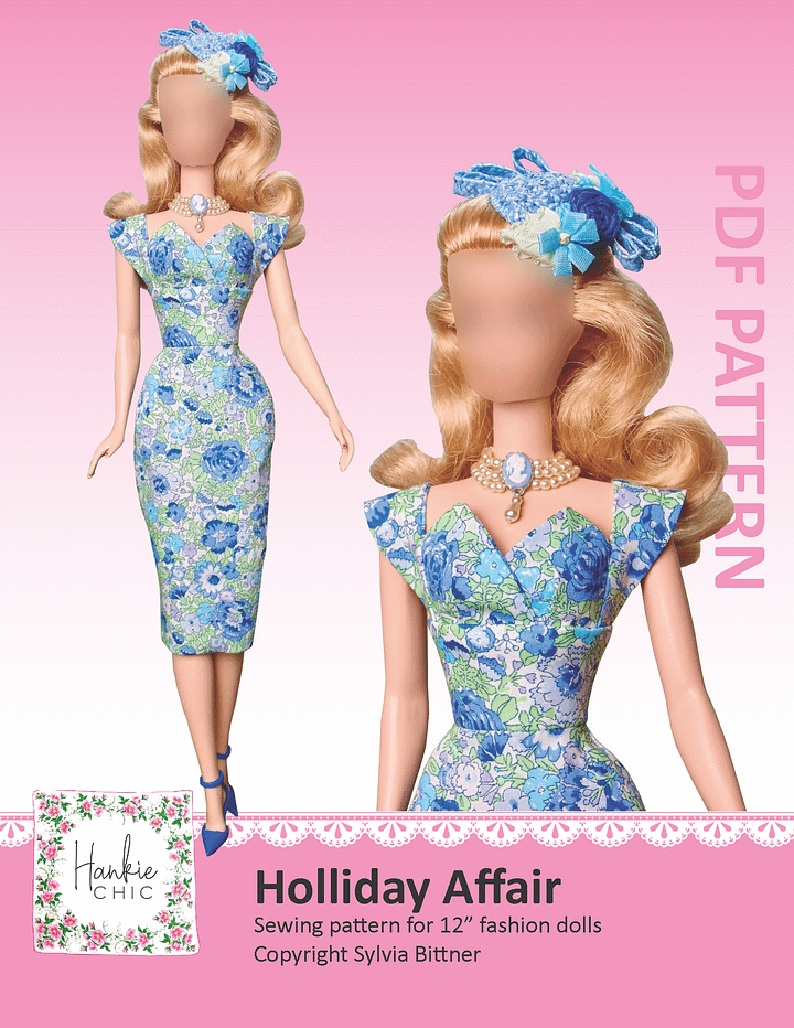Holliday Affair sewing pattern for 12" fashion dolls product image (1)