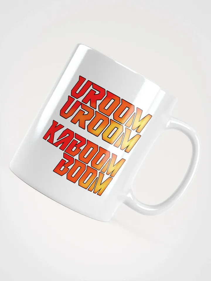 Vroom Vroom Kaboom Boom White Glossy Mug product image (2)