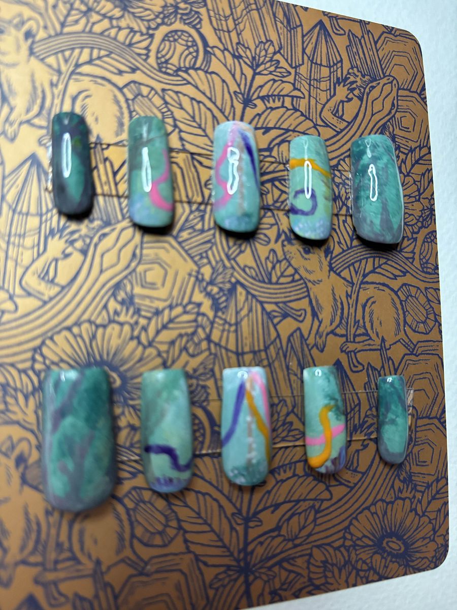 Handpainted 'May Pole' Press On Nails product image (3)