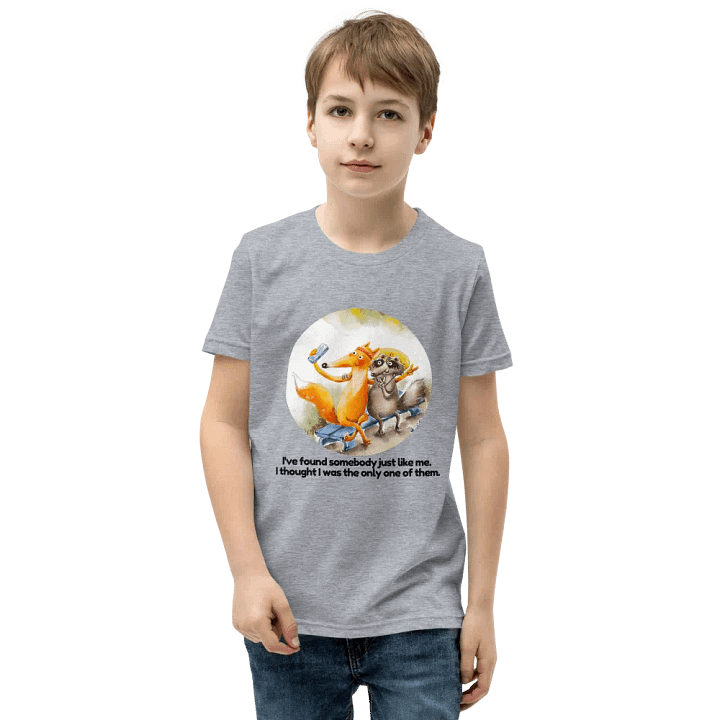 Tanuki & Fox Selfie- Youth Short Sleeve T-Shirt product image (2)