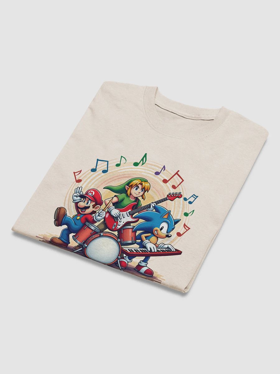 Epic Gaming Concert T-Shirt: Iconic Video Game Characters Rocking Out on Musical Instruments product image (3)