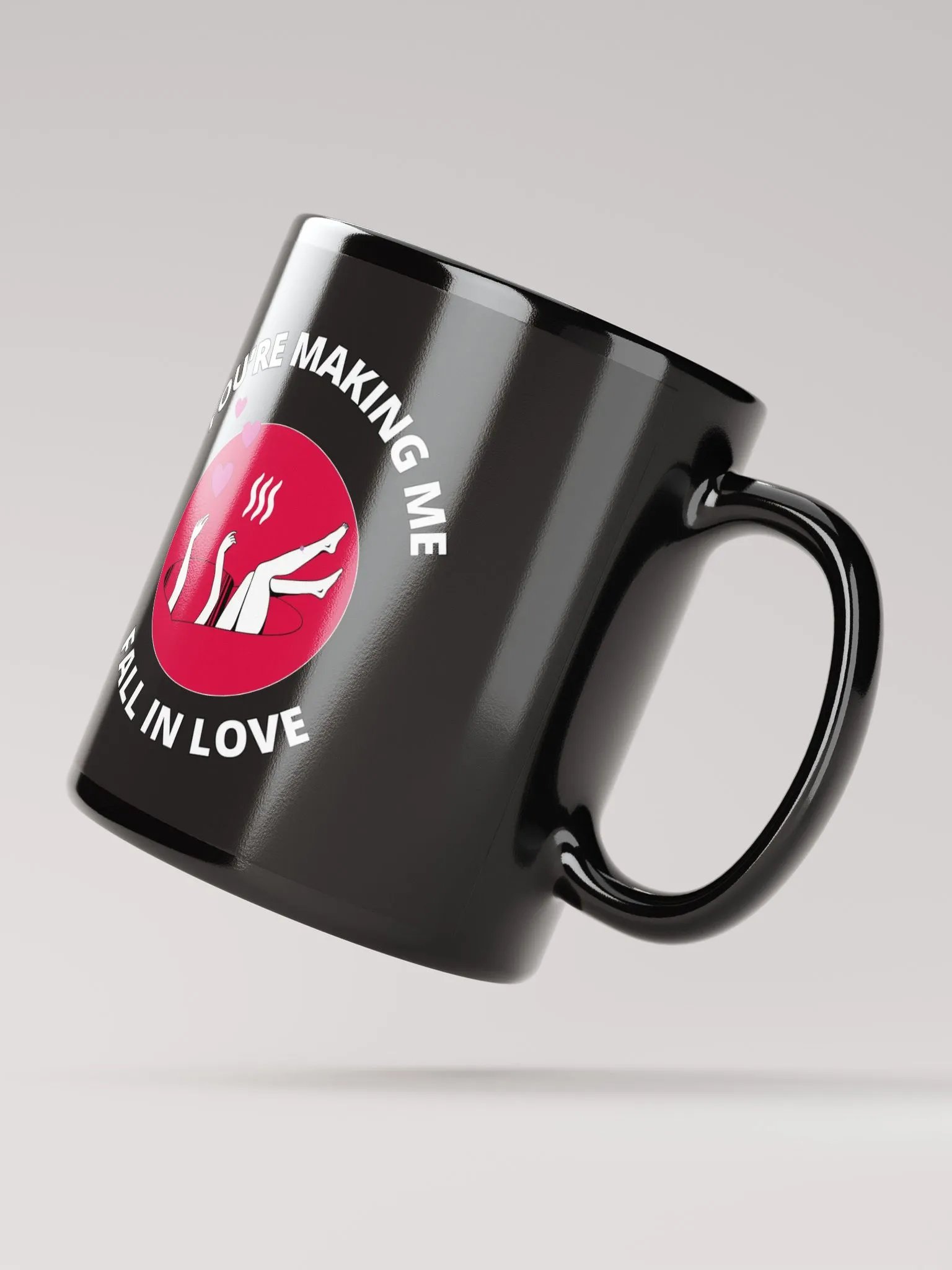 You're Making Me Fall In Love Valentine's Black Mug product image (5)
