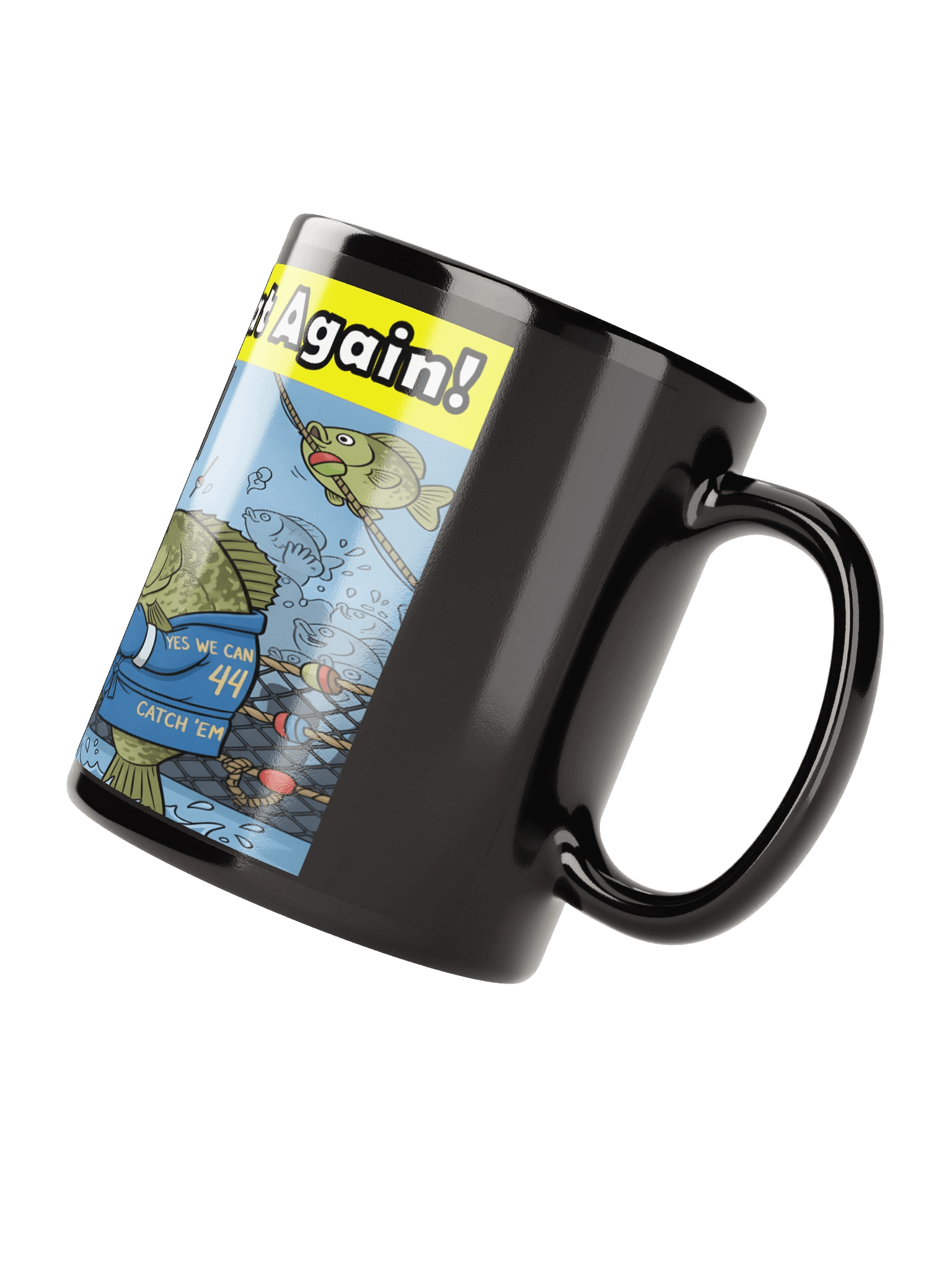 Political Fish Boxing Black Glossy Mug product image (4)