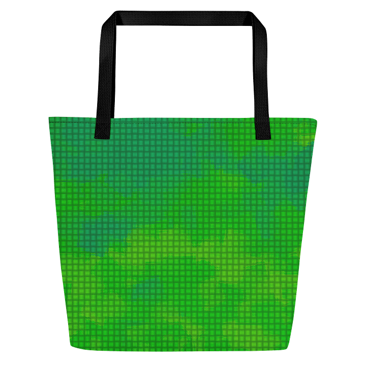Green Grid All-Over Tote Bag product image (1)