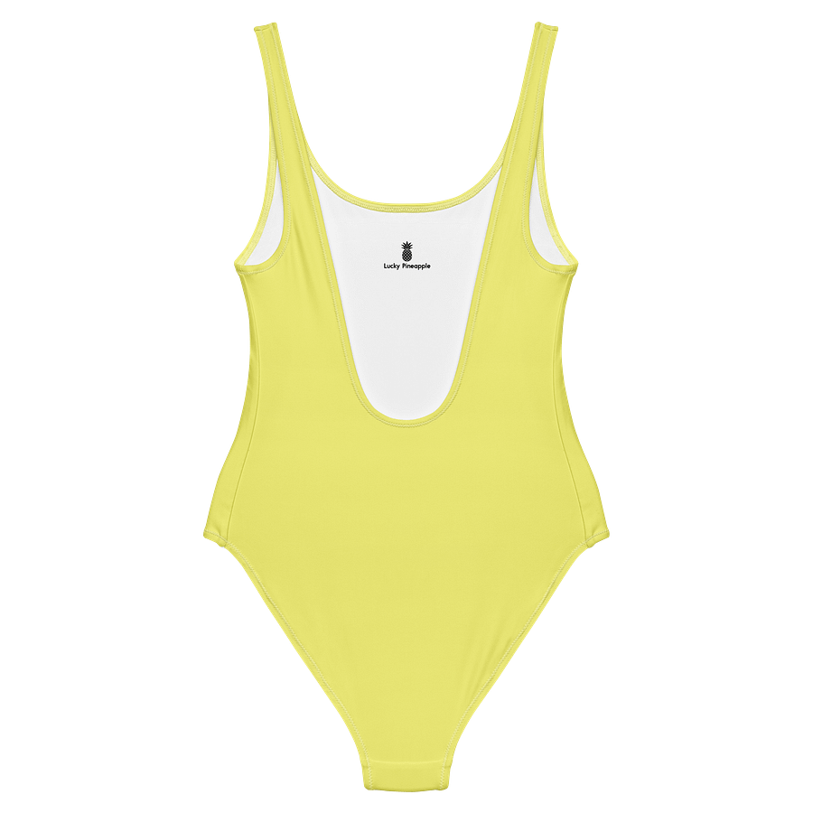 Malibu Sunrise Yellow Solid Color Retro Inspired Women's One Piece Swimsuit product image (2)