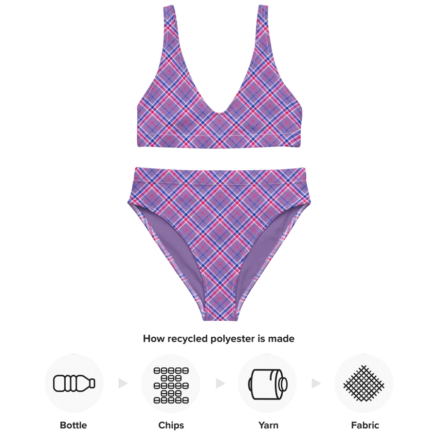 Lavender, Magenta, and Blue Plaid Bikini product image (10)