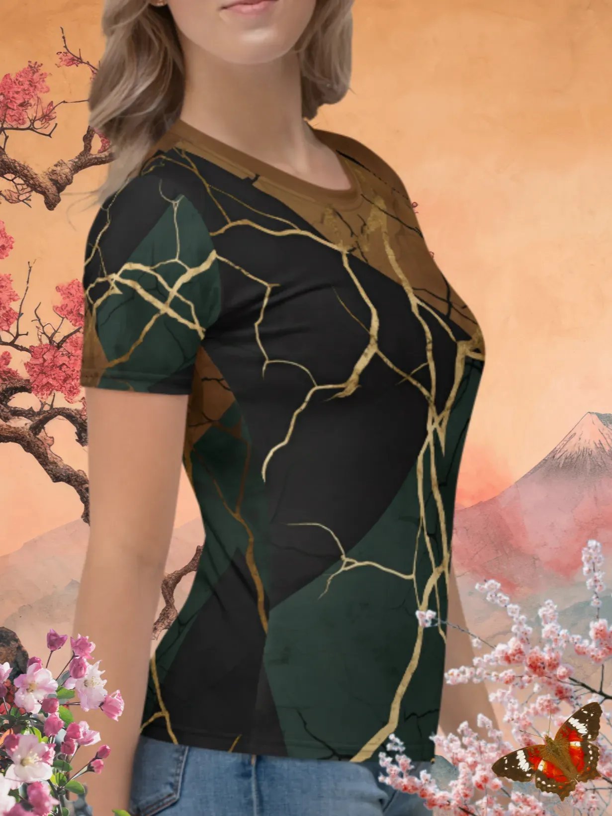 Rock & Gold Kintsugi Print T-Shirt product image (3)