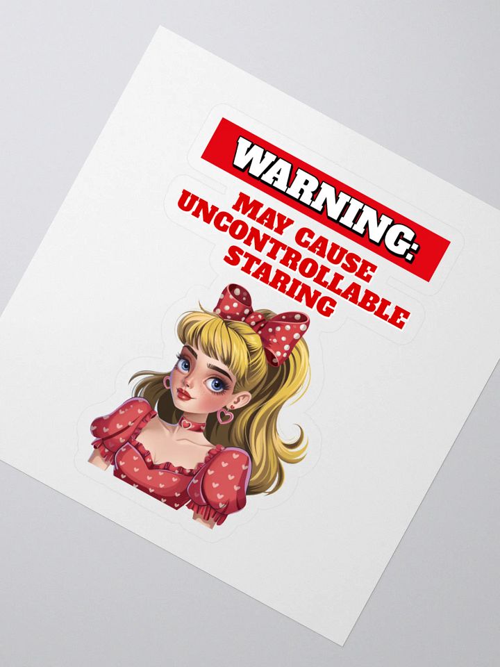 Warning: May Cause Uncontrollable Staring - Funny Sticker product image (2)