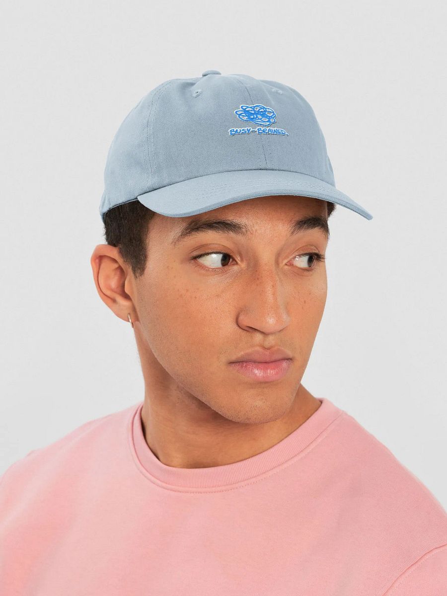 BUSY-BRAINED (light blue + white lined design) classic dad hat product image (30)