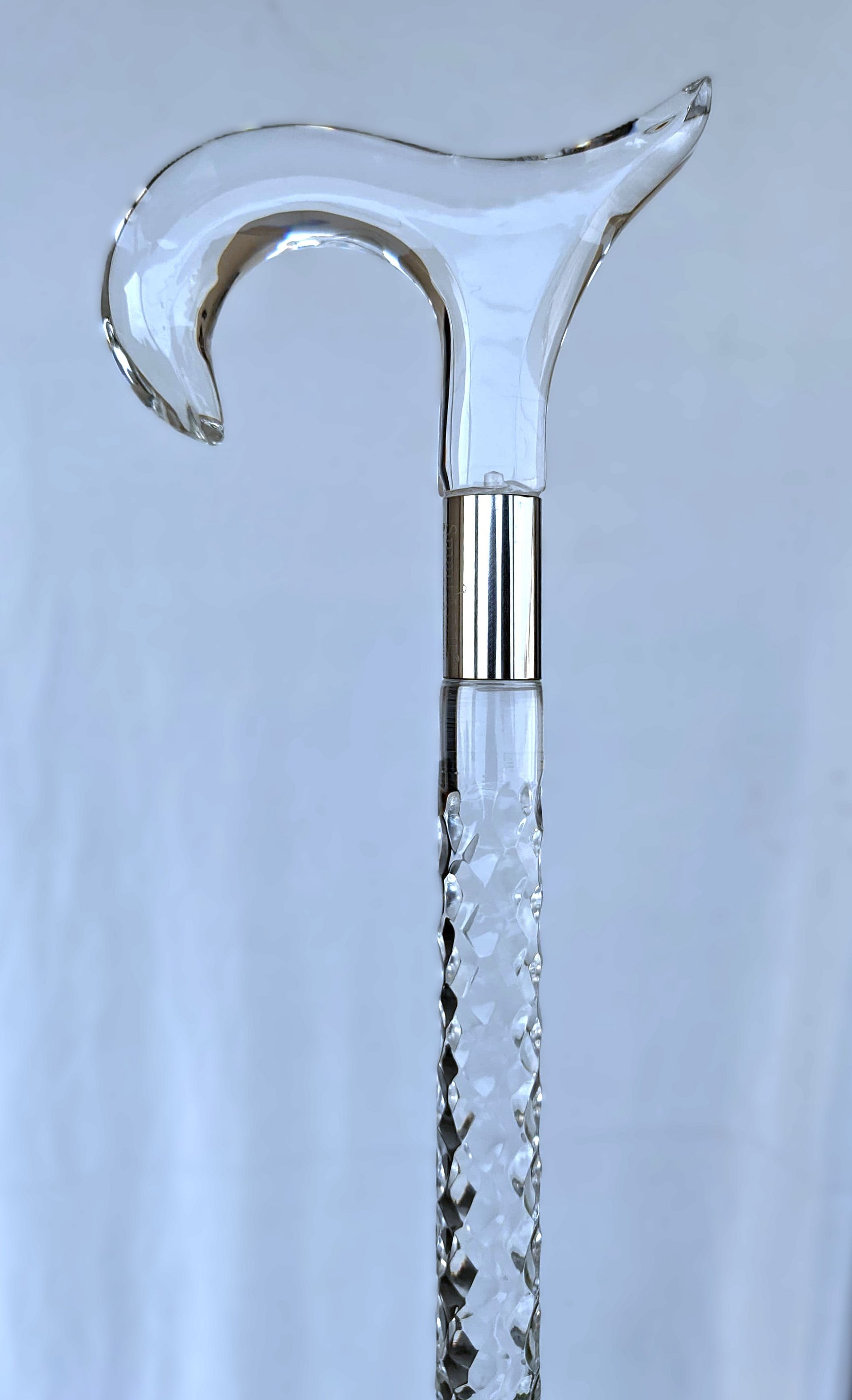 Crystal Clear Acrylic Walking Cane | Transparent Spiral Derby Handle Stick for Men & Women | Lightweight, Elegant Mobility Aid product image (5)