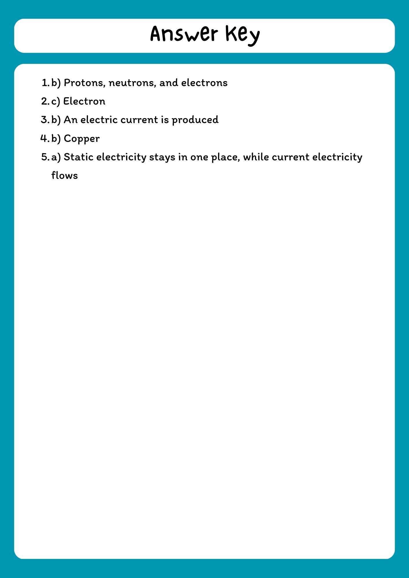 Atoms and Electricity - Reading Comprehension with Questions product image (3)