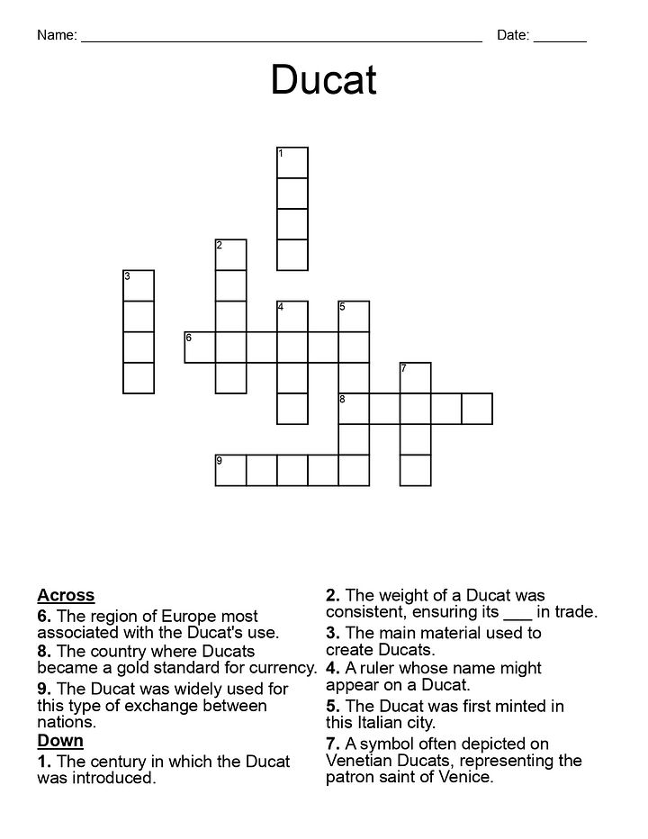 OLD GOLD COIN Crossword Puzzle - Ducat product image (2)